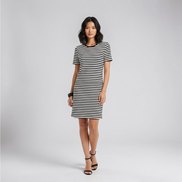 Madewell Dresses & Skirts - Madewell Black White Striped T-Shirt Dress - XS